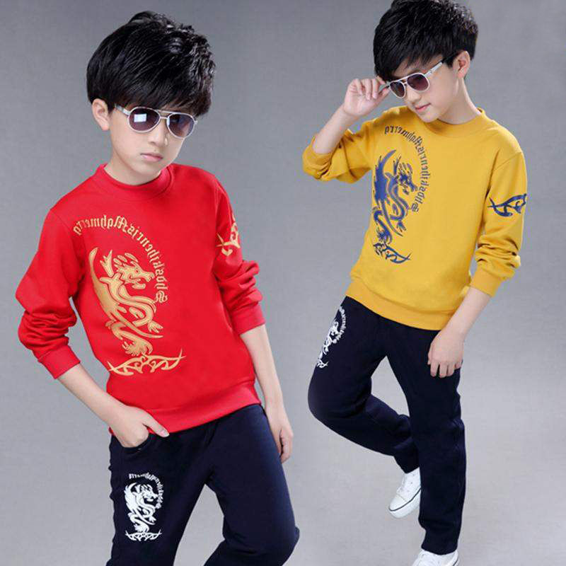 D-baby Cool Kids Big Boy Autumn Boys Sport Suit Children Boys Clothing Set Casual Kids Clothes