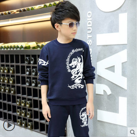 D-baby Cool Kids Big Boy Autumn Boys Sport Suit Children Boys Clothing Set Casual Kids Clothes