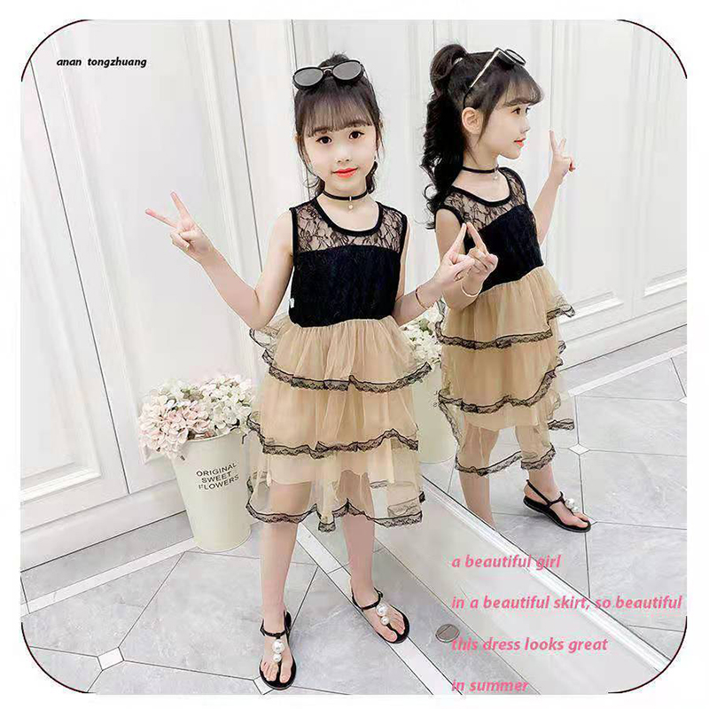D-baby 1-8y Children&apos;s clothing Baby Girls Princess Dress Party Costume Dot Flower With a belt