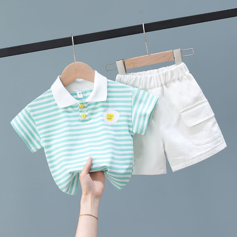 D-baby Hot New 2Pcs Fashion Baby Boys Top+Pants Clothes Set Cotton Material Infant Clothing Set