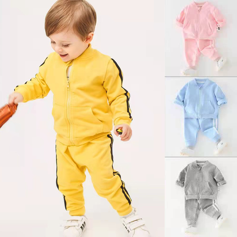 D-baby 1-6 y New Fashion Kids Jacket+Pants 2 Pcs Children Sport Suits Boys Clothes Set