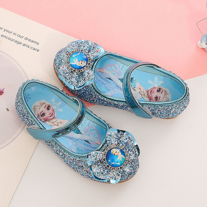 D-baby Elsa Fashion Children glittering kids girls shoes Princess dancing Shoes dress shoes
