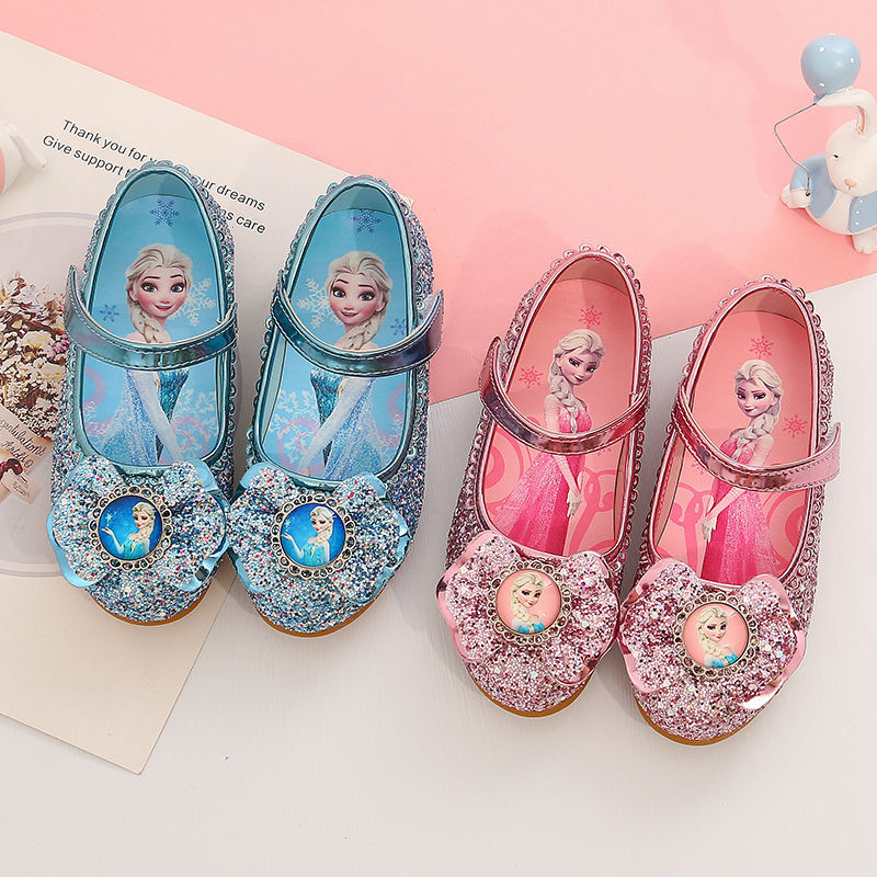 D-baby Elsa Fashion Children glittering kids girls shoes Princess dancing Shoes dress shoes