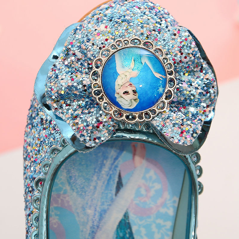 D-baby Elsa Fashion Children glittering kids girls shoes Princess dancing Shoes dress shoes