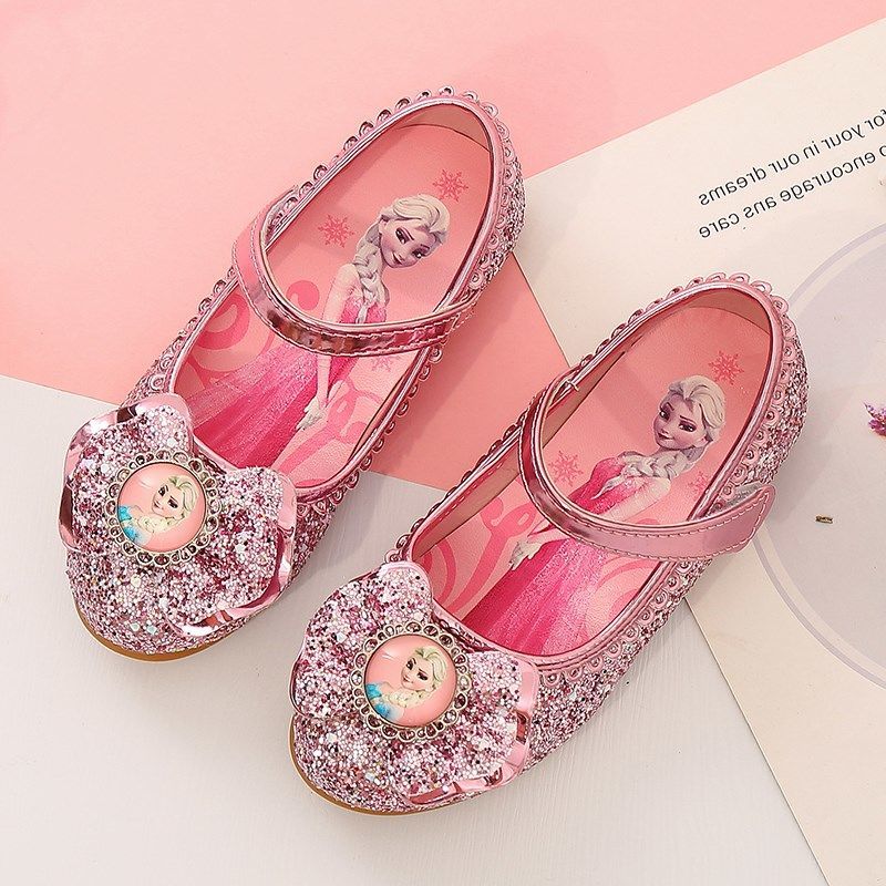 D-baby Elsa Fashion Children glittering kids girls shoes Princess dancing Shoes dress shoes