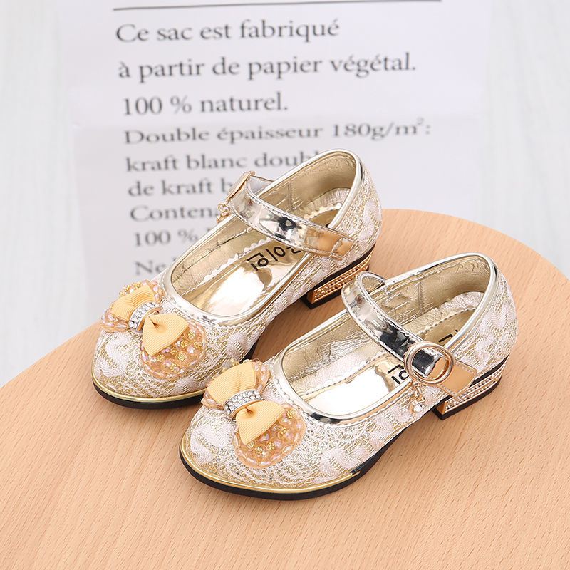 D-baby Elsa Fashion Children glittering kids girls shoes Princess dancing Shoes dress shoes