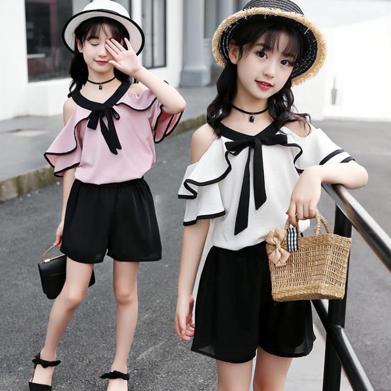 D-baby 0-11y New Fashion Girl Top + Short Pants Suit, 2PCS Fashion Suit, Girl Suit