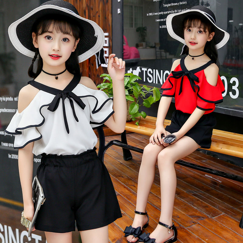 D-baby 0-11y New Fashion Girl Top + Short Pants Suit, 2PCS Fashion Suit, Girl Suit