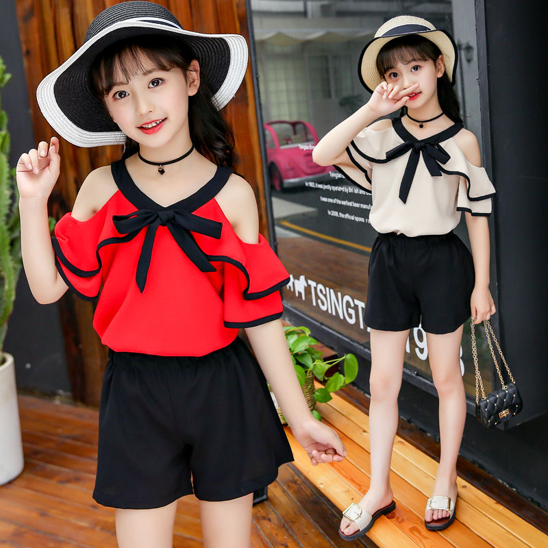 D-baby 0-11y New Fashion Girl Top + Short Pants Suit, 2PCS Fashion Suit, Girl Suit