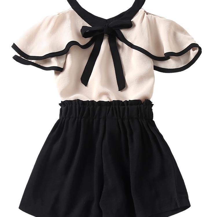 D-baby 0-11y New Fashion Girl Top + Short Pants Suit, 2PCS Fashion Suit, Girl Suit