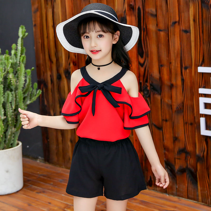 D-baby 0-11y New Fashion Girl Top + Short Pants Suit, 2PCS Fashion Suit, Girl Suit