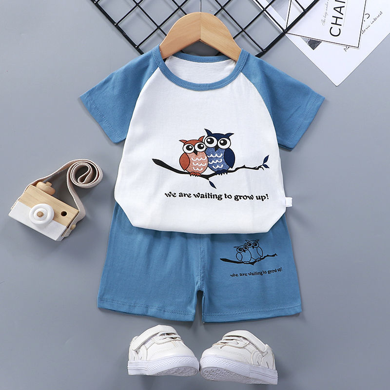 D-baby 0-6y 2PCS Kids Boy Toddler Shirt Top+Shorts Overalls Set Outfit Kids Cotton Suits