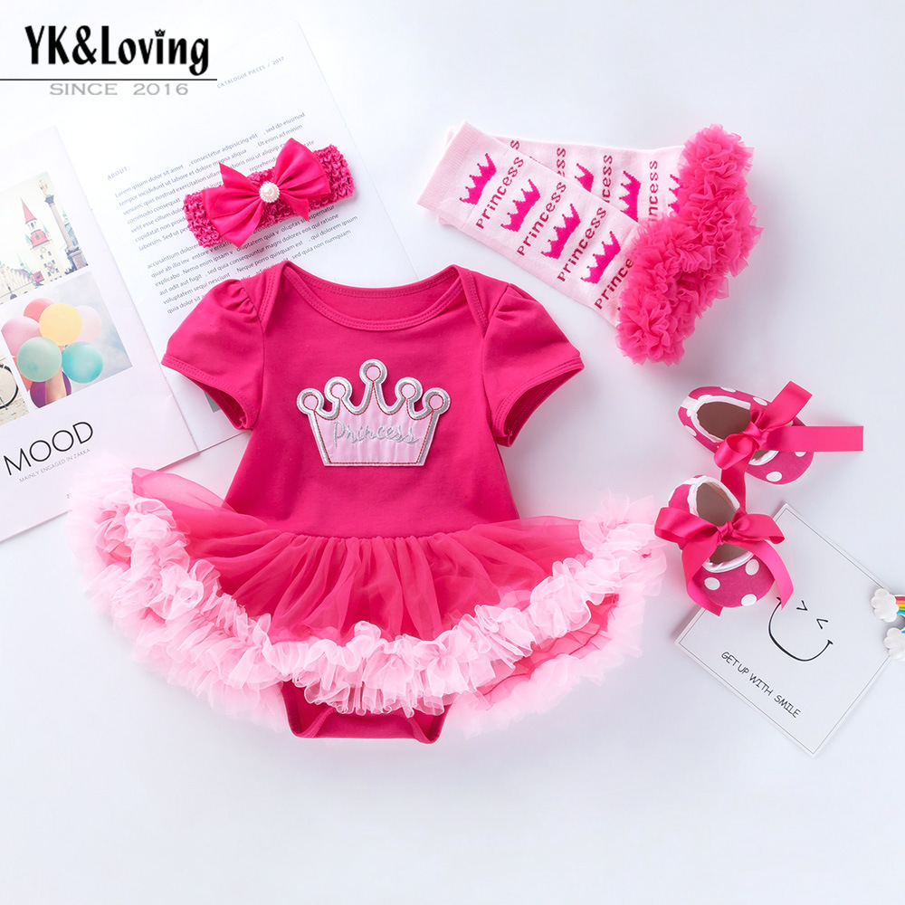 D-baby New Born Baby Girls 0-2y Dress&amp;clothes Summer Kids Party Birthday Outfits Christening