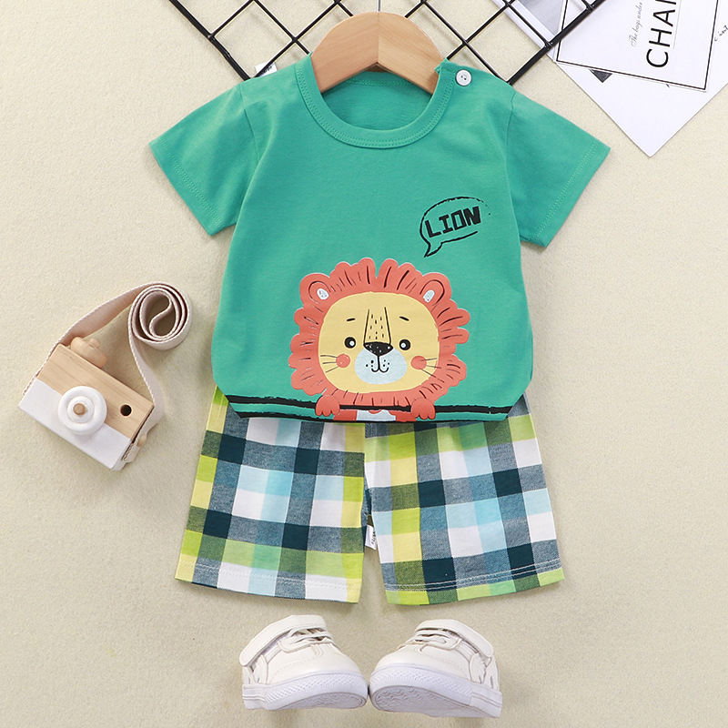 D-baby New 2Pcs Fashion Baby Boys Girls Top+Pants Clothes Set Cotton Material Infant Clothing Set