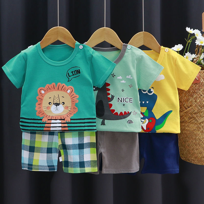 D-baby New 2Pcs Fashion Baby Boys Girls Top+Pants Clothes Set Cotton Material Infant Clothing Set