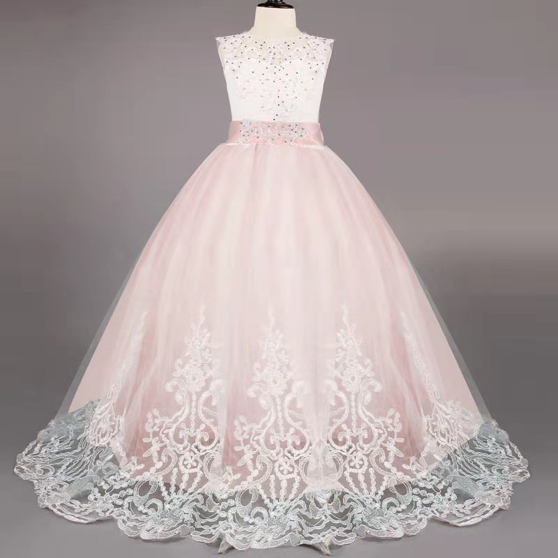 D-baby Girl Dress Bridesmaid Pageant Gown Dress Girl Kids Dresses for Girls Teenager Party Wedding Clothes