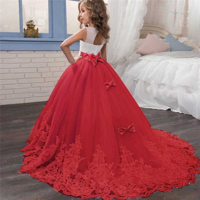 D-baby Girl Dress Bridesmaid Pageant Gown Dress Girl Kids Dresses for Girls Teenager Party Wedding Clothes
