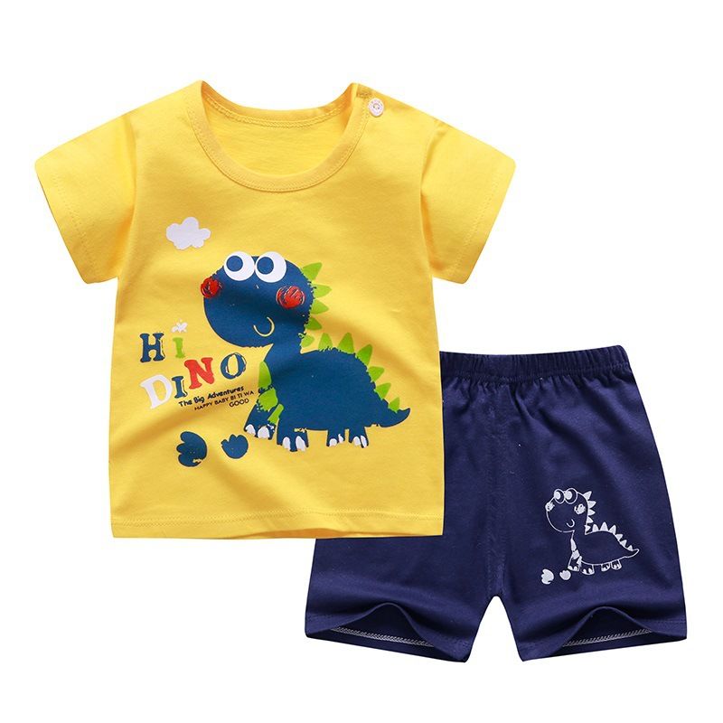 D-baby Kids Boy Toddler Shirt Top+Shorts Overalls Set Outfit
