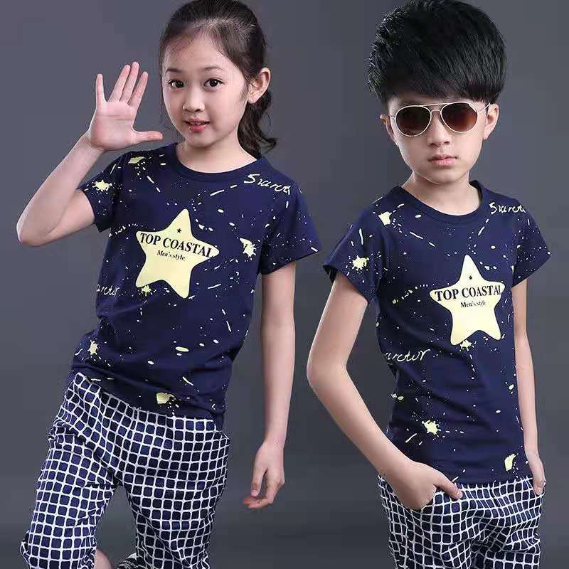 D-baby 2-13y 2PCS Cool Baby Boy Summer Clothing Set Toddler Outfit Shirt+Pants Outfits Set Clothes