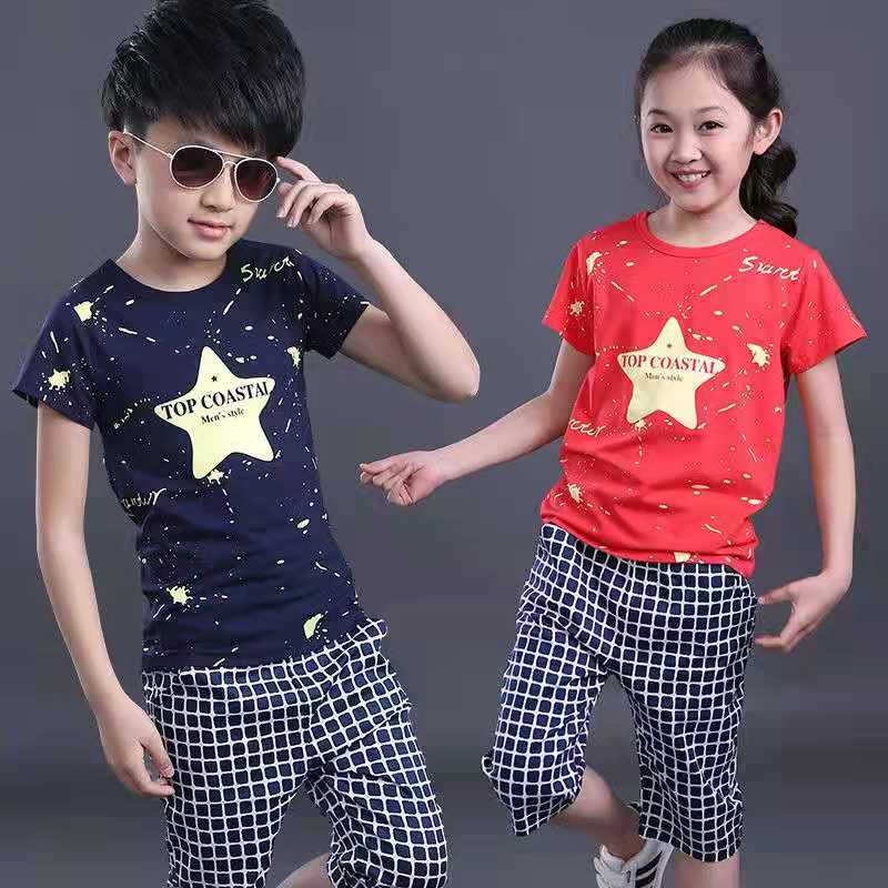 D-baby 2-13y 2PCS Cool Baby Boy Summer Clothing Set Toddler Outfit Shirt+Pants Outfits Set Clothes