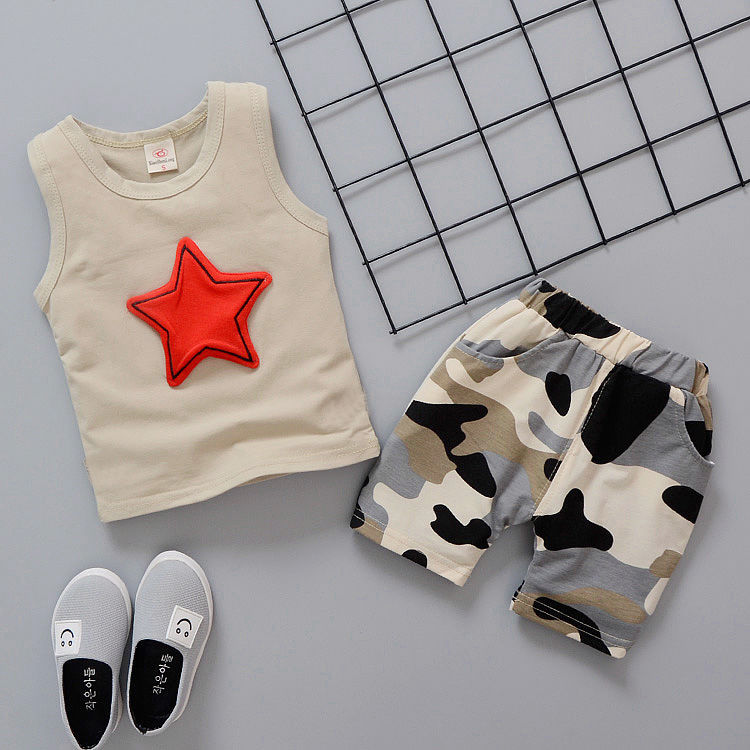 D-baby 2Pcs Kids Baby Girls Boys Rabbit/Dinosaurs Print Sleeveless Top+ Shorts Outfits Clothes Set