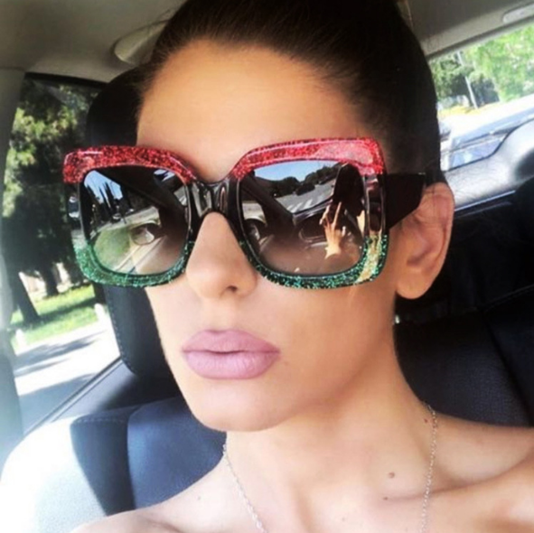 2018 Fashion Sunglasses Big Frame Colorful Vintage Sun Glasses