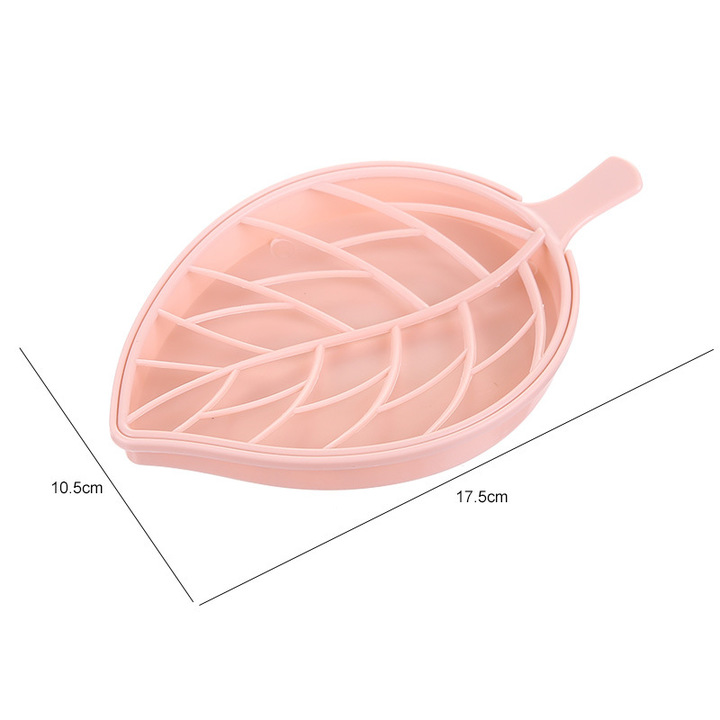 MIBO Creative Leaf Shape Soap Box Double Layer Colorful Wash Soap Box Toilet Bathroom