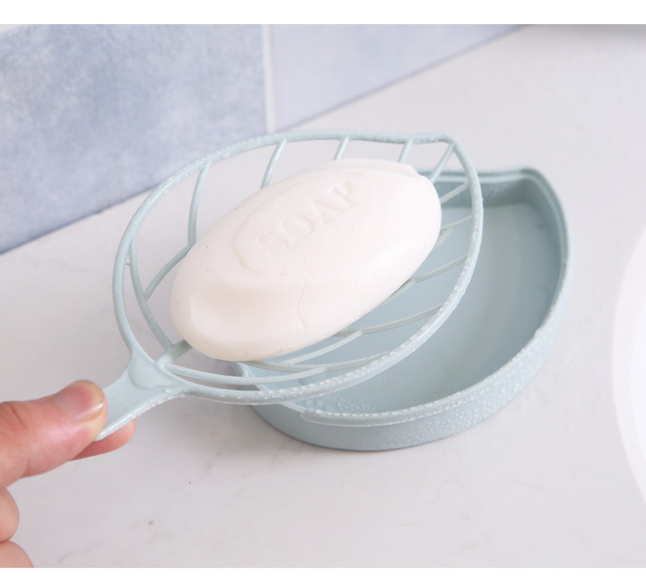 MIBO Creative Leaf Shape Soap Box Double Layer Colorful Wash Soap Box Toilet Bathroom