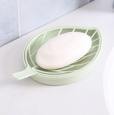 MIBO Creative Leaf Shape Soap Box Double Layer Colorful Wash Soap Box Toilet Bathroom