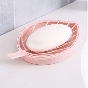 MIBO Creative Leaf Shape Soap Box Double Layer Colorful Wash Soap Box Toilet Bathroom