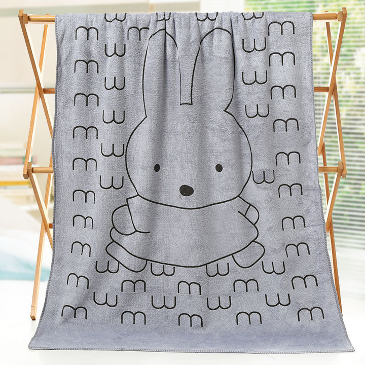 MIBO Popular Style Fiber Bath Towel Cartoon Water Absorption Printing Large Bath Towel