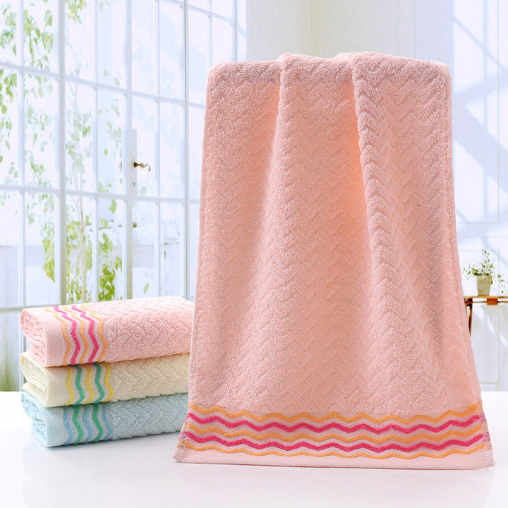 MIBO 3 Pcs Wavy Cotton Towel Supermarket Gift Daily Use Water Absorbent Face Towel