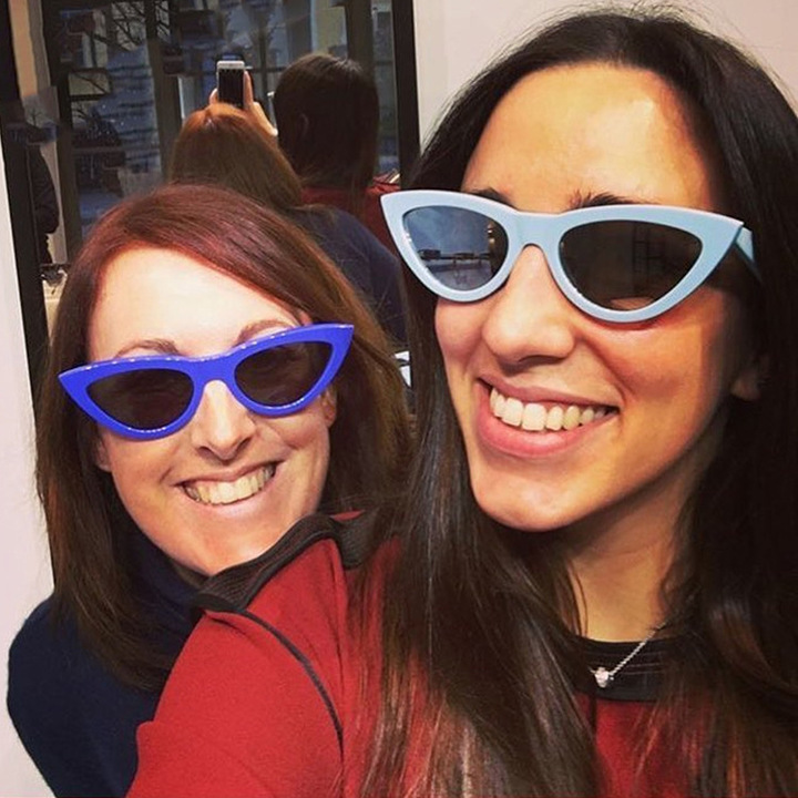 MIBO 2019 New Western Trendy Sunglasses Personality Cat Eye Dazzling Sunglasses Metal Hinge