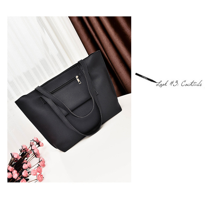 MIBO Korean Women's Four-piece Set Bag Simple Fashion Slant Bag Leisure Shoulder Bag Handbag 4 in1