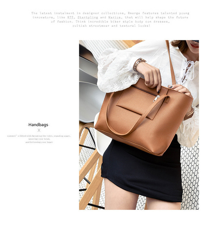 MIBO Korean Women's Four-piece Set Bag Simple Fashion Slant Bag Leisure Shoulder Bag Handbag 4 in1