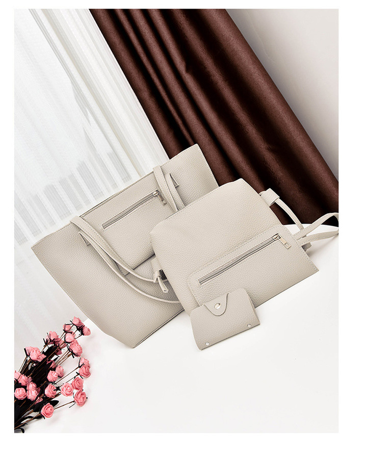 MIBO Korean Women's Four-piece Set Bag Simple Fashion Slant Bag Leisure Shoulder Bag Handbag 4 in1