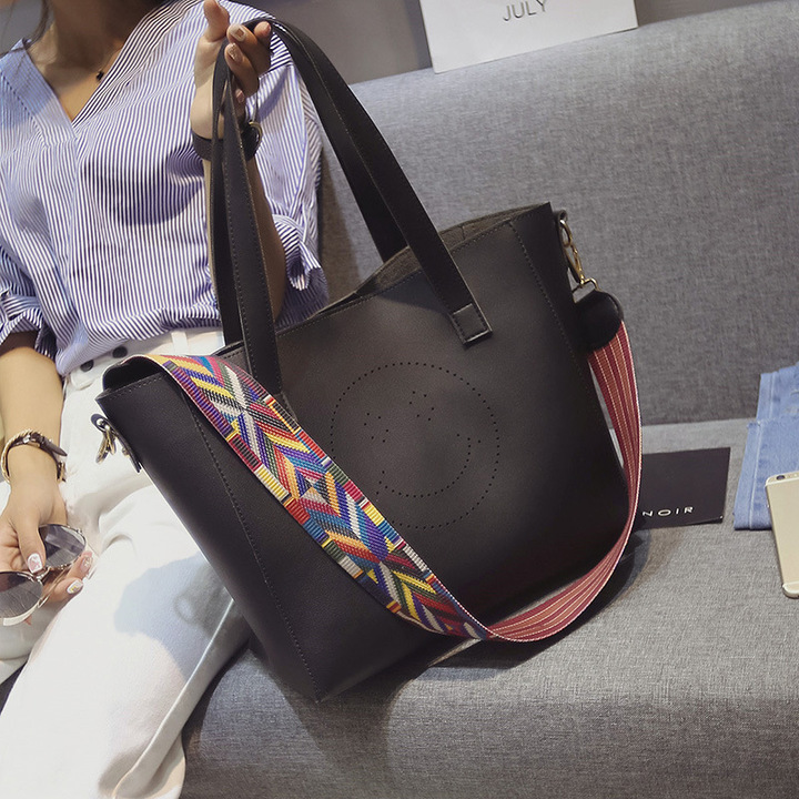 MIBO Handbags Female Bag Fashion Hollow Out Colorful Ribbon One Shoulder Bag