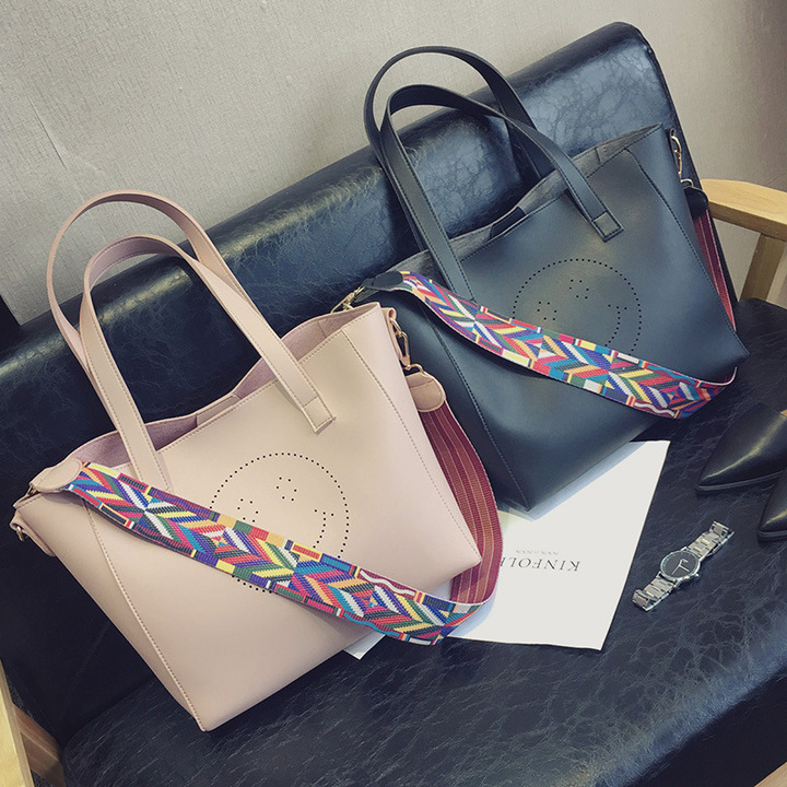 MIBO Handbags Female Bag Fashion Hollow Out Colorful Ribbon One Shoulder Bag