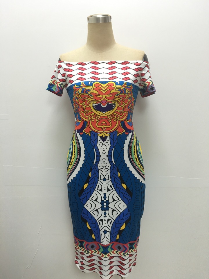 MIBO Women's Nightclubs One Shoulder Dress Slim Sexy Hip-wrapped Bandage Skirt