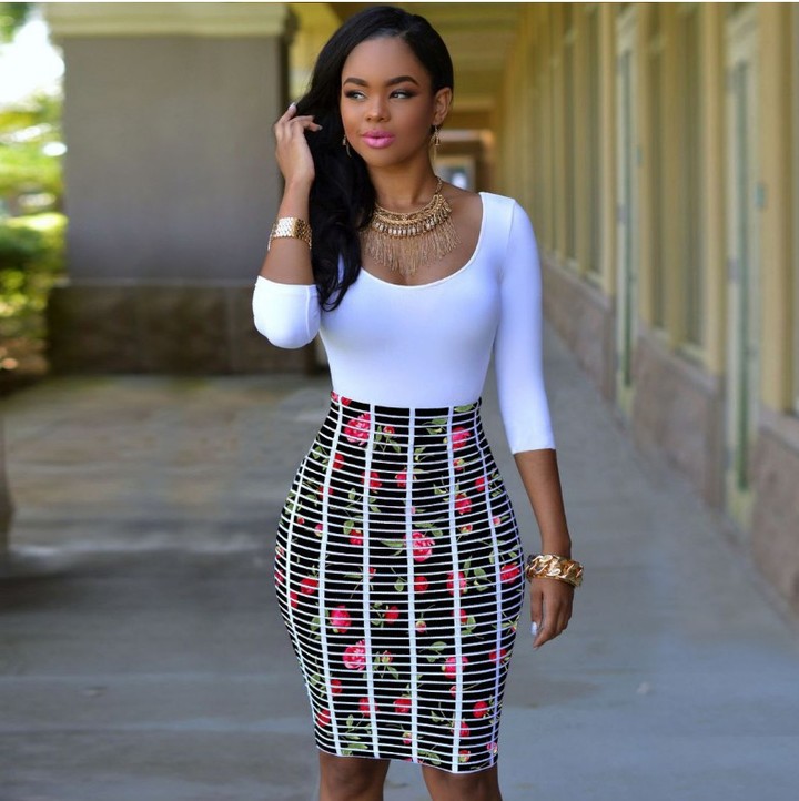 MIBO 3D Digital Printing Dress Thin Sleeve Hip-wrapped Sexy Nightclub Dress