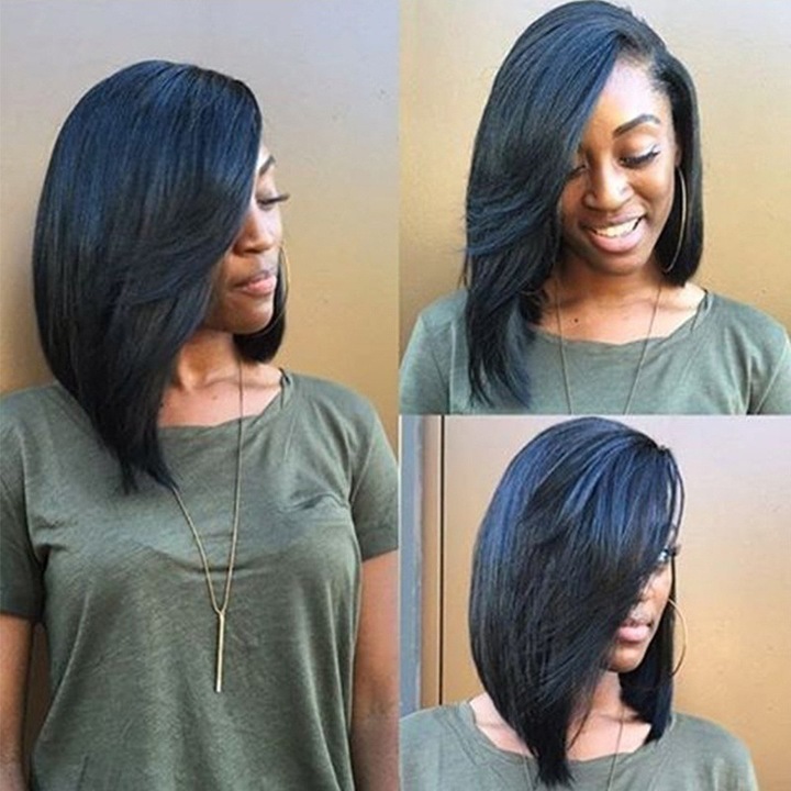 MIBO European-American Fashion Lady Black Short Straight Hair Bobo Bob Wig Hair Wigs