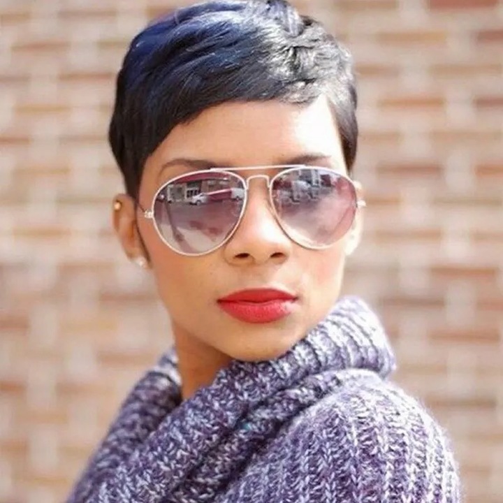 MIBO Fashion Women&apos;s Short Straight Hair Wig Cover Oblique Bangs Hair Wig