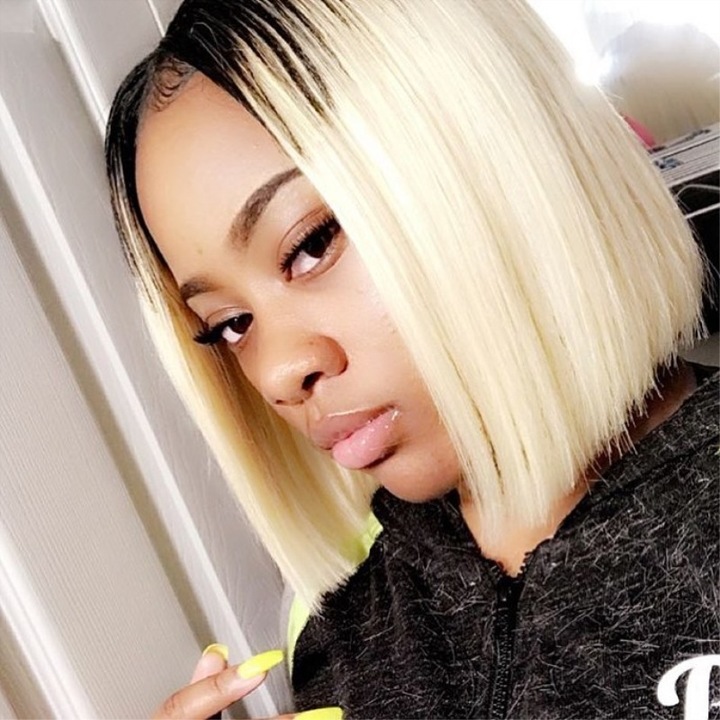 MIBO Fashion Short Straight Hair Wig Black Lady Fluffy Realistic Wig Hair