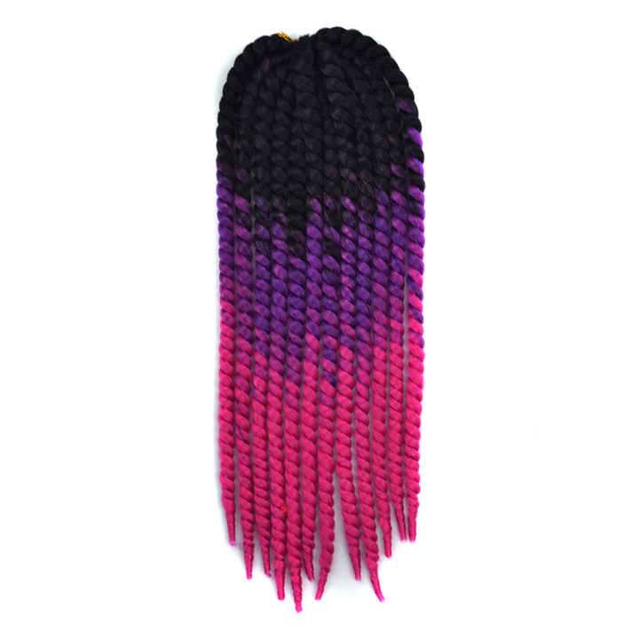 MIBO 22 Inch Twisted Braided Hair Wig Black Women Pigtail Braid Havana Mambo Twist