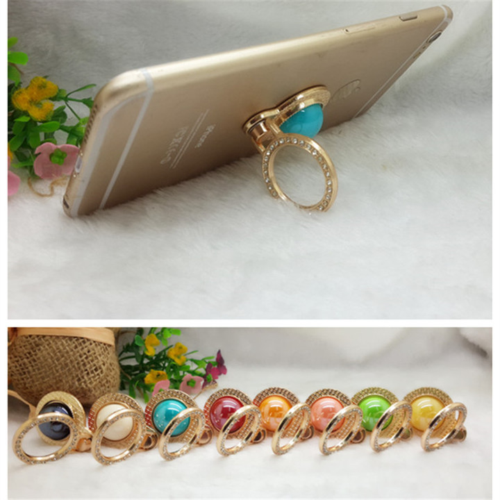 MIBO New Pearl Ring Bracket Creative Luxury Crystal Mobile Phone Ring Stand Holder