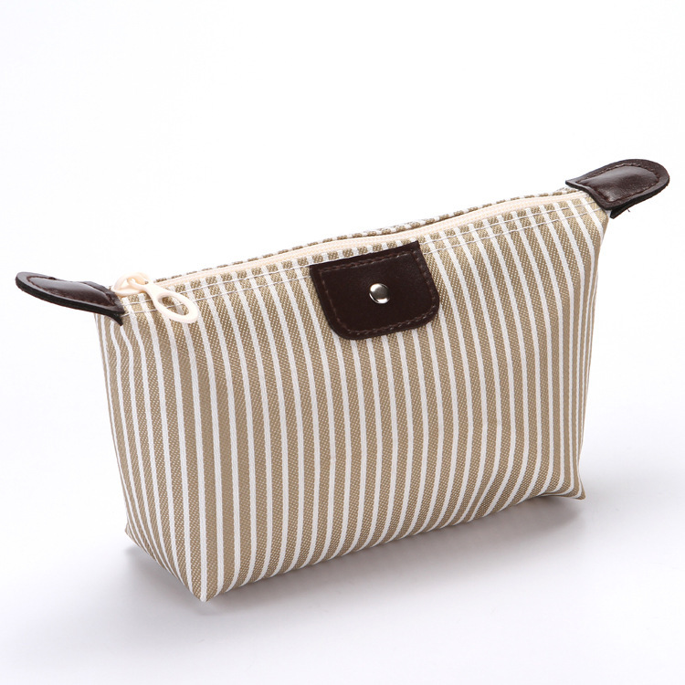 MIBO Striped Dumplings Make-up Bag Folding Waterproof Cosmetic Bag Lady Travel Bath Bag Valentine