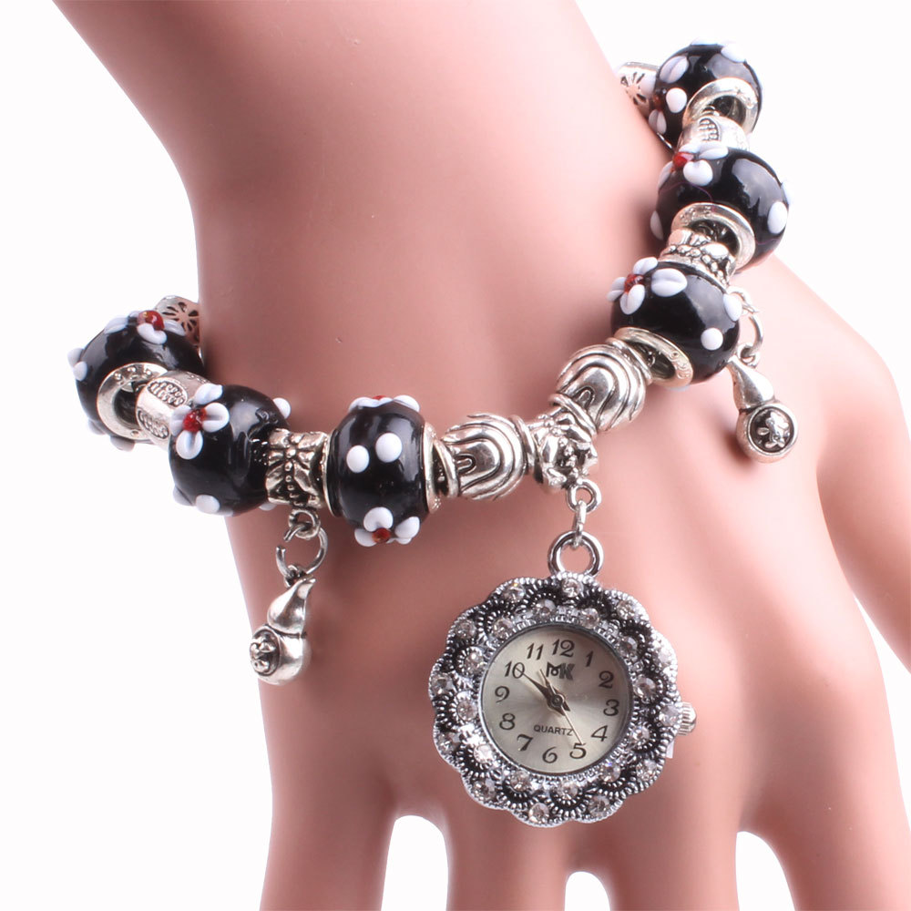 MIBO Woman's Bracelet Watch Golden Silver Peach Heart Bracelet Watch Gift