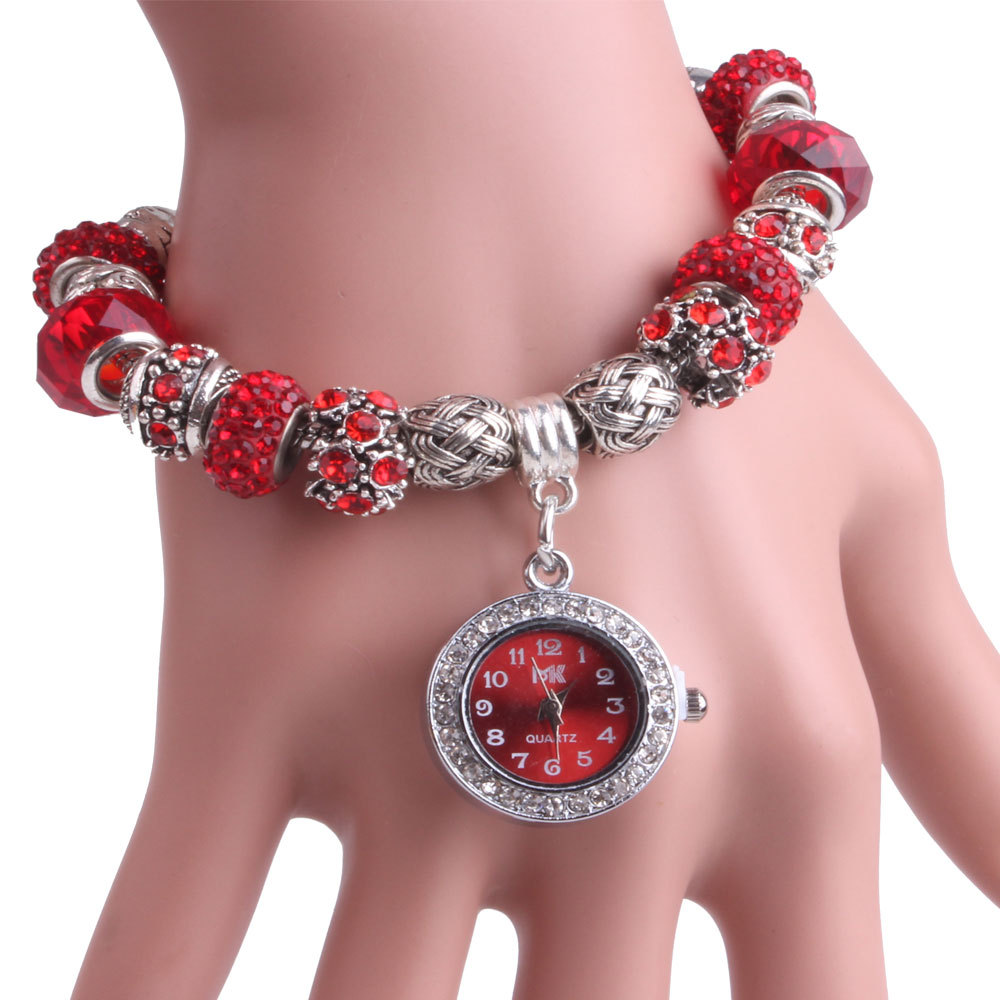 MIBO Woman's Bracelet Watch Golden Silver Peach Heart Bracelet Watch Gift