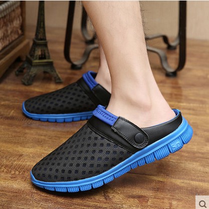 MIBO Summer Cool Slippers Cloth Slippers Male Bird's Nest Hole Beach Shoes Men's Large Size Sandals