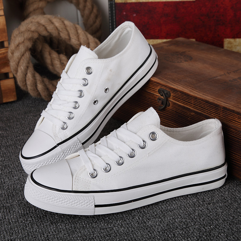 MIBO Men&apos;s Shoes Canvas Shoes Couple Students Sports Shoes Women&apos;s Shoes Pure Color Canvas Shoes